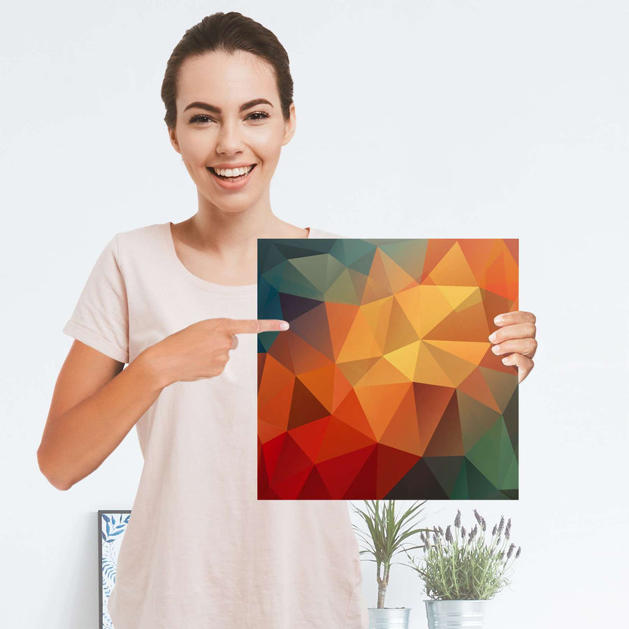 Selbstklebender Folienbogen Polygon - Größe: 30x30 cm