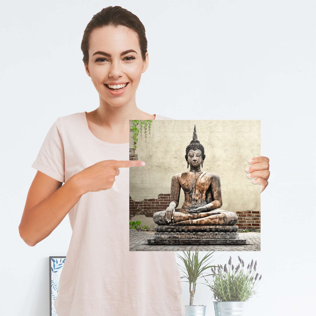 Selbstklebender Folienbogen Relaxing Buddha - Größe: 30x30 cm