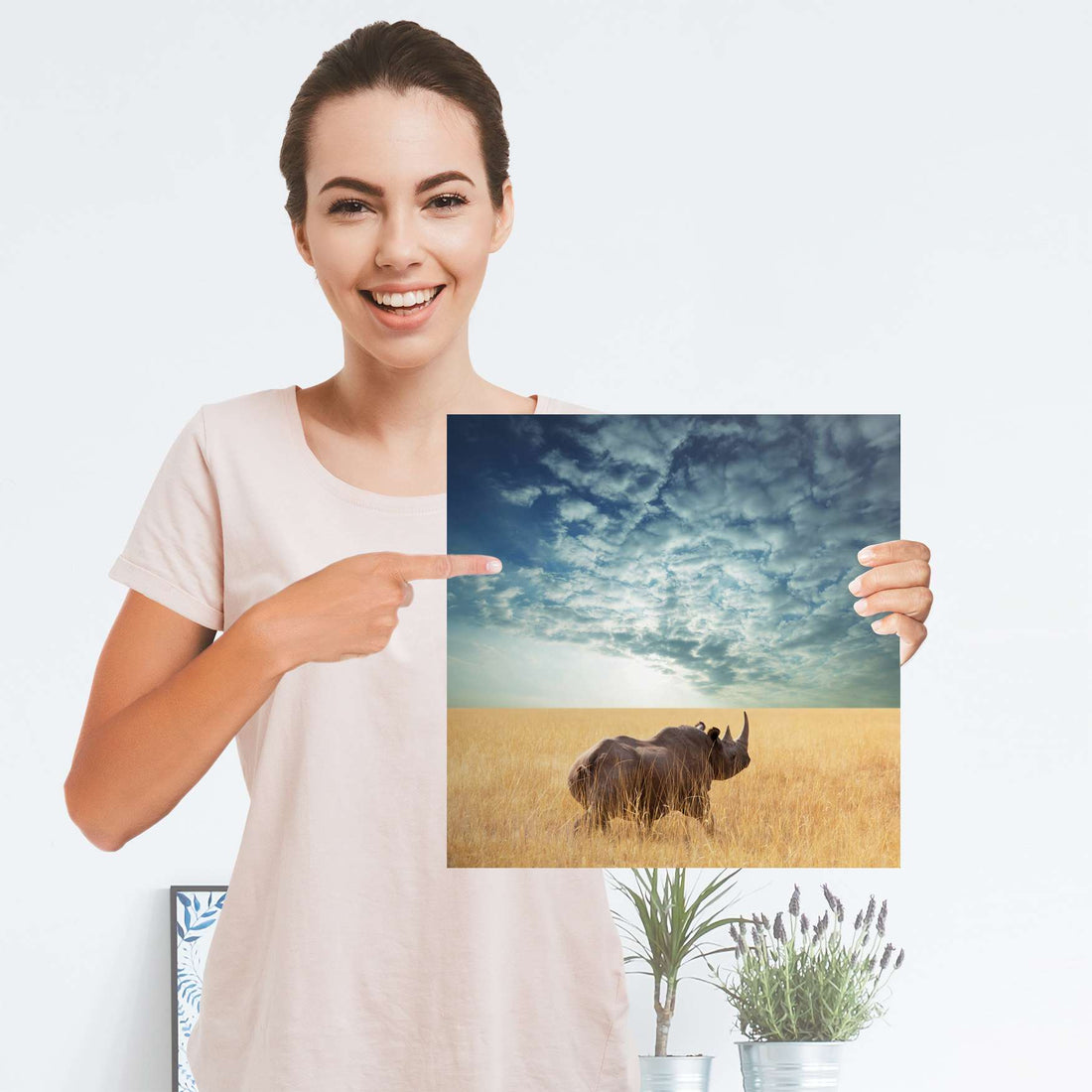 Selbstklebender Folienbogen Rhino - Größe: 30x30 cm