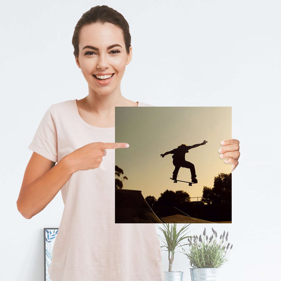Selbstklebender Folienbogen Skater - Größe: 30x30 cm