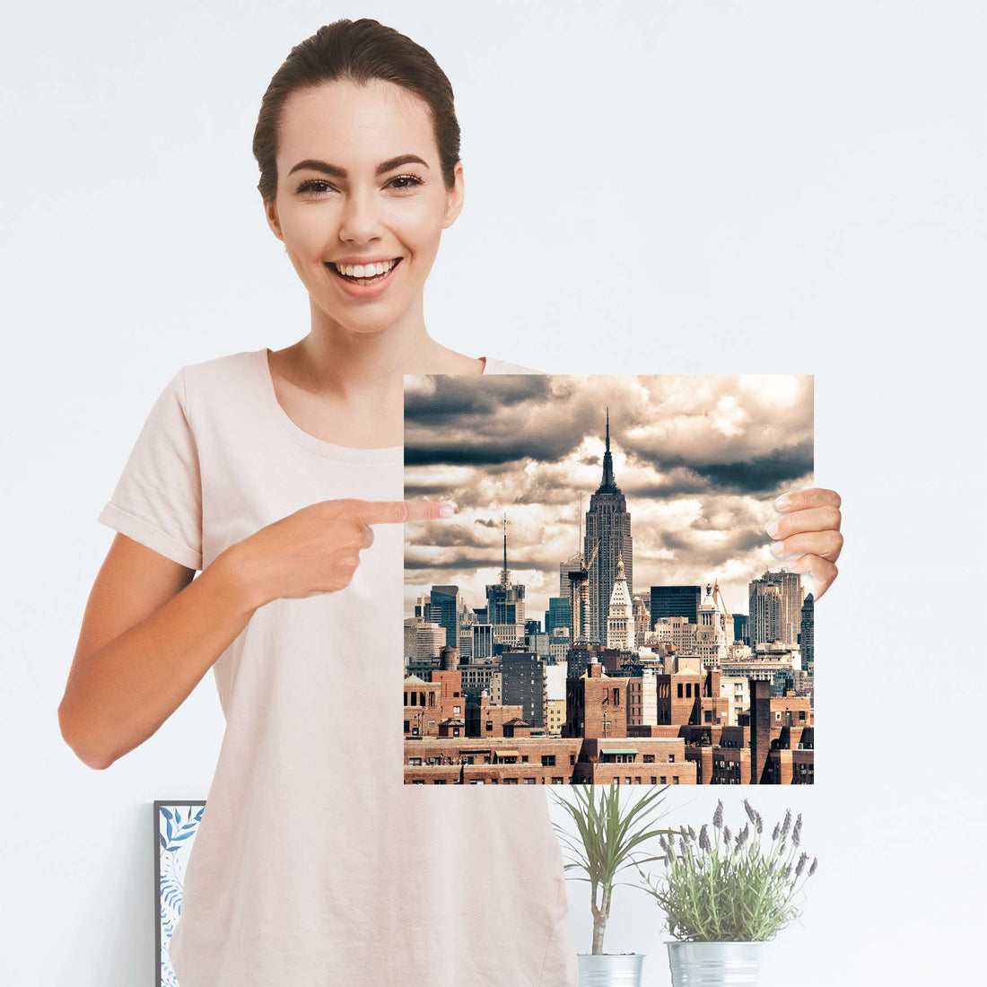 Selbstklebender Folienbogen Skyline NYC - Größe: 30x30 cm