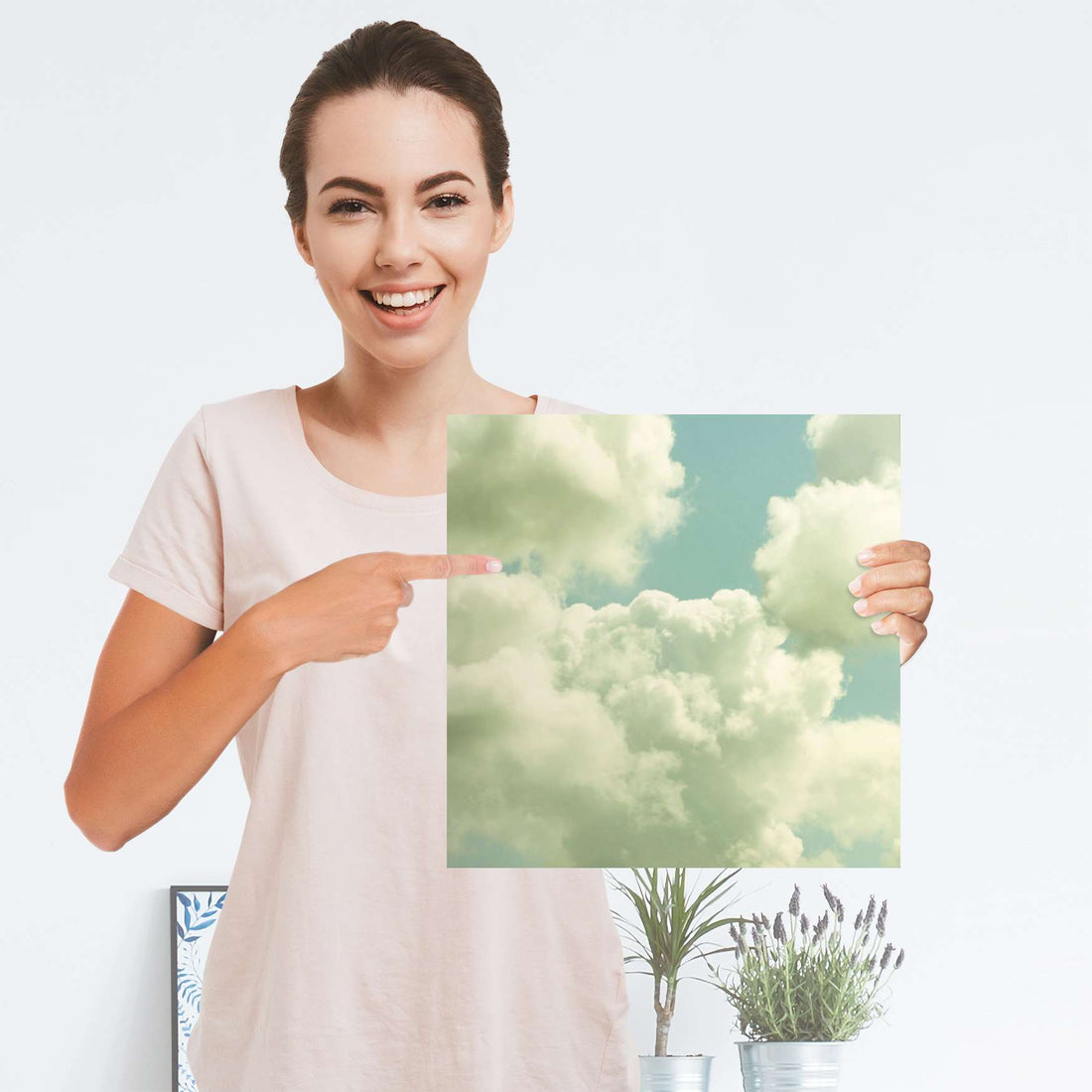 Selbstklebender Folienbogen Sommerhimmel - Größe: 30x30 cm