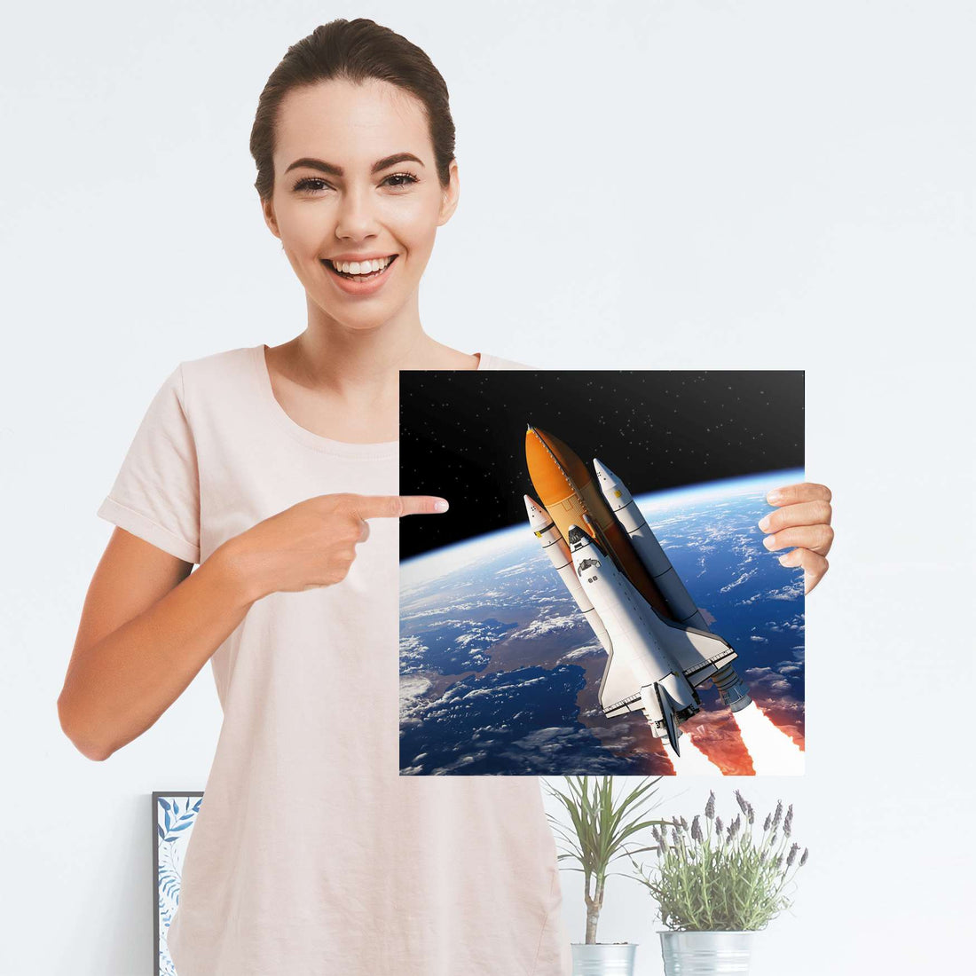 Selbstklebender Folienbogen Space Traveller - Größe: 30x30 cm