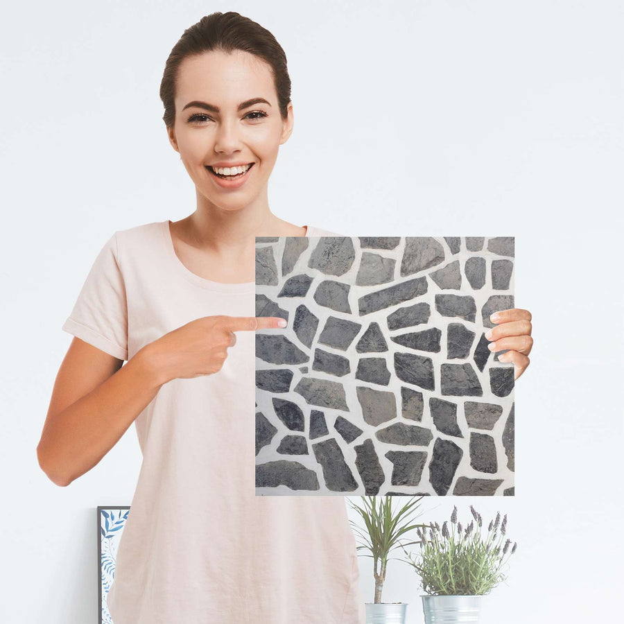 Selbstklebender Folienbogen Steinmosaik - Größe: 30x30 cm