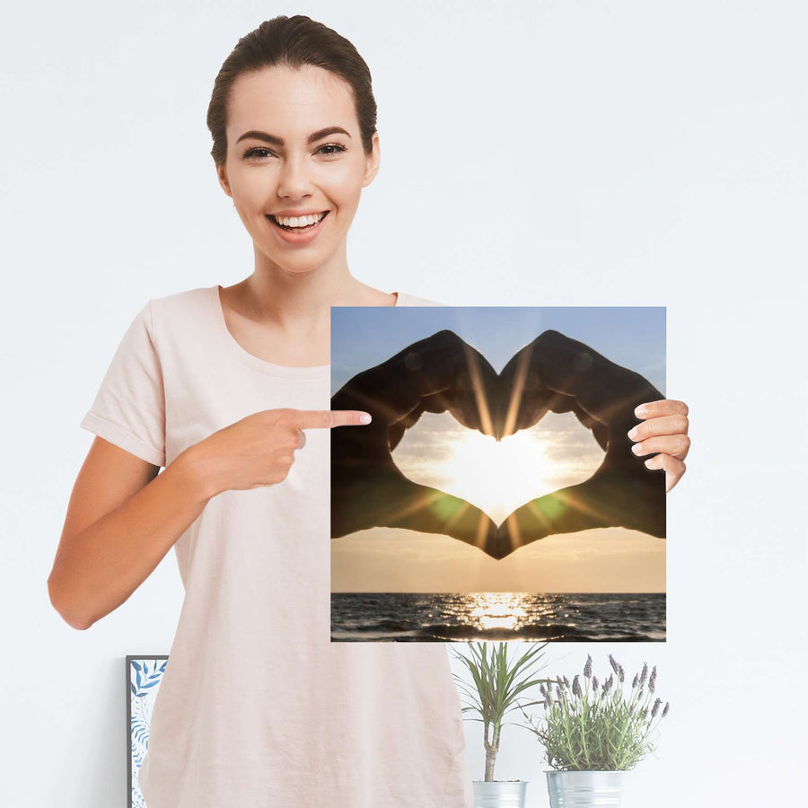 Selbstklebender Folienbogen Sunny Heart - Größe: 30x30 cm