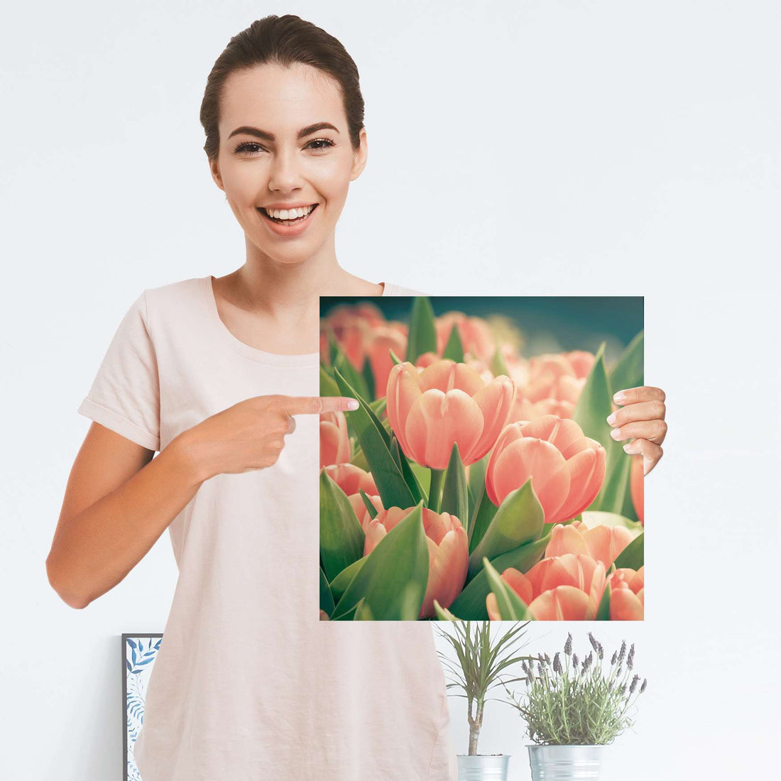 Selbstklebender Folienbogen Tulips for You - Größe: 30x30 cm