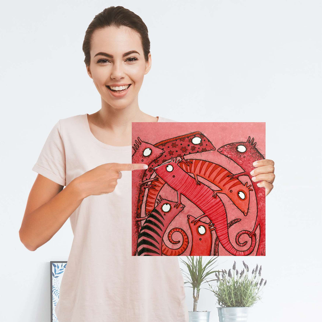 Selbstklebender Folienbogen Wer mit wem - Größe: 30x30 cm