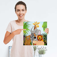 Selbstklebender Folienbogen Wild Animals - Größe: 30x30 cm