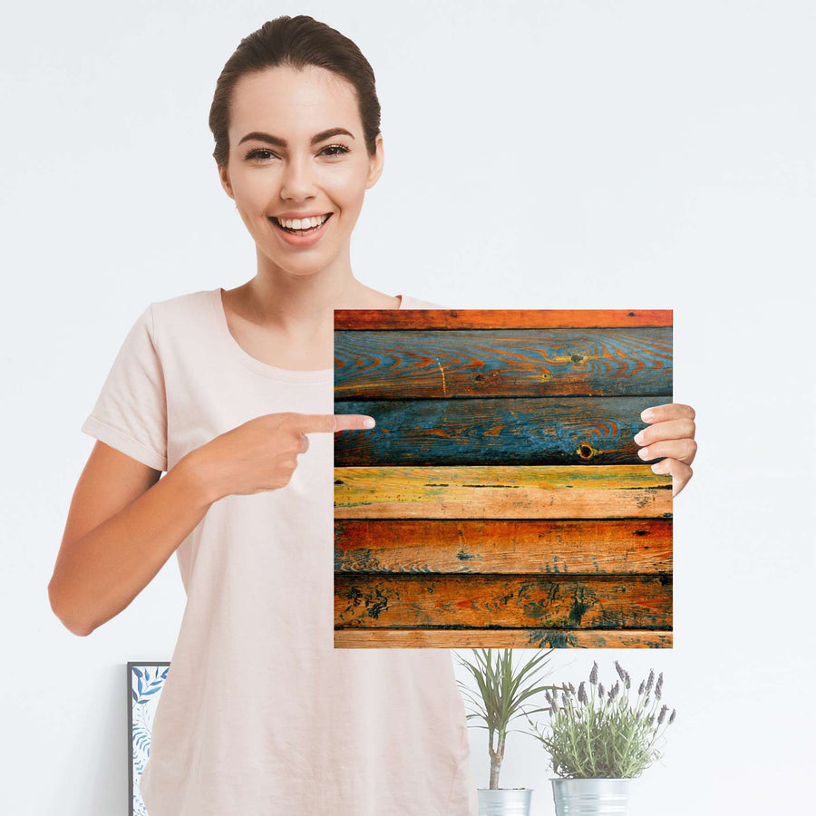Selbstklebender Folienbogen Wooden - Größe: 30x30 cm