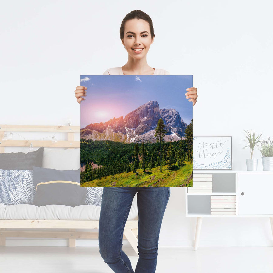Selbstklebender Folienbogen Alpenblick - Größe: 60x60 cm