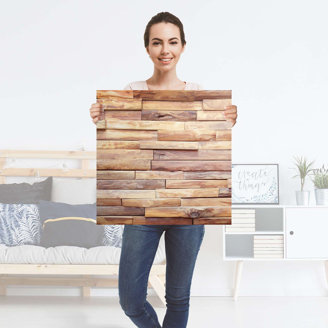 Selbstklebender Folienbogen Artwood - Größe: 60x60 cm