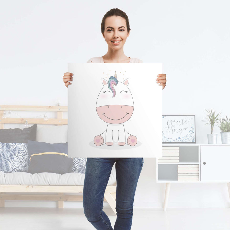 Selbstklebender Folienbogen Baby Unicorn - Größe: 60x60 cm