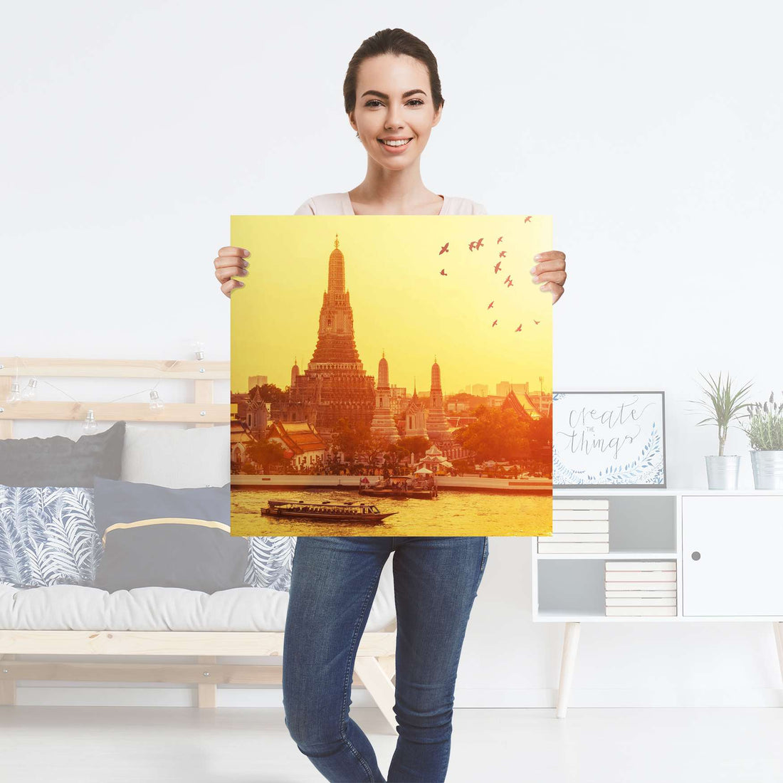Selbstklebender Folienbogen Bangkok Sunset - Größe: 60x60 cm