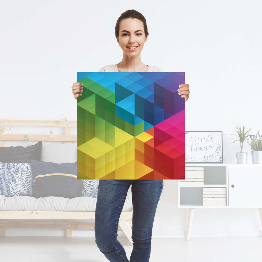 Selbstklebender Folienbogen Colored Cubes - Größe: 60x60 cm