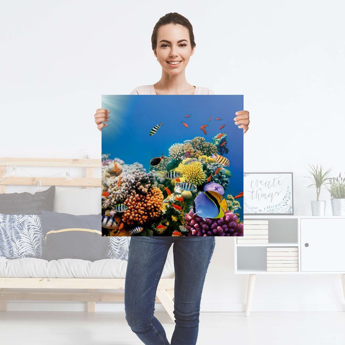 Selbstklebender Folienbogen Coral Reef - Größe: 60x60 cm