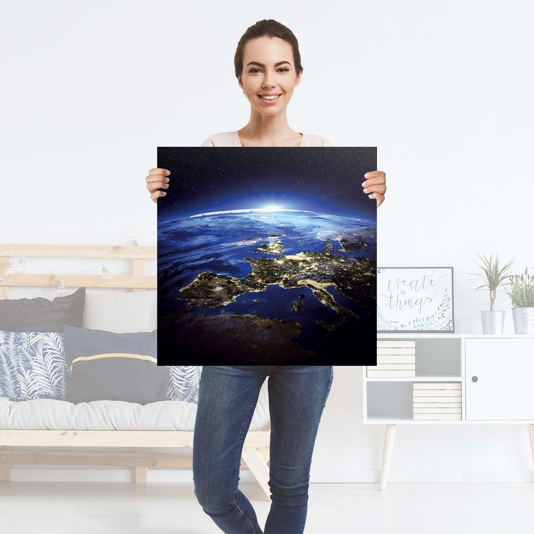 Selbstklebender Folienbogen Earth View - Größe: 60x60 cm