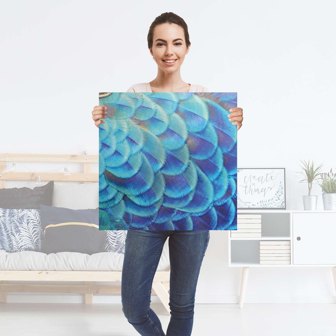 Selbstklebender Folienbogen Federvieh - Größe: 60x60 cm