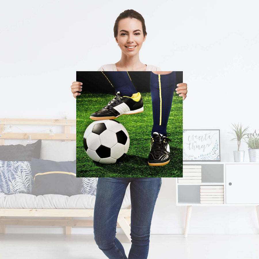 Selbstklebender Folienbogen Fussballstar - Größe: 60x60 cm