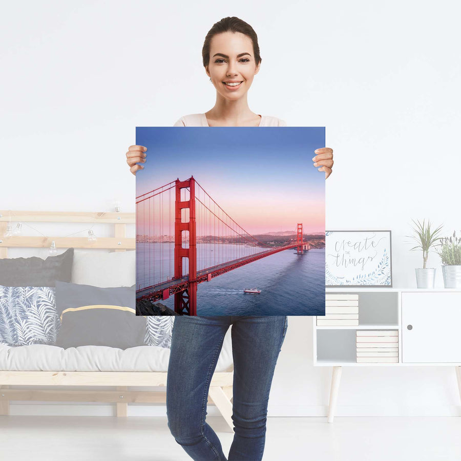 Selbstklebender Folienbogen Golden Gate - Größe: 60x60 cm