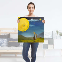 Selbstklebender Folienbogen Hase und Mond - Größe: 60x60 cm