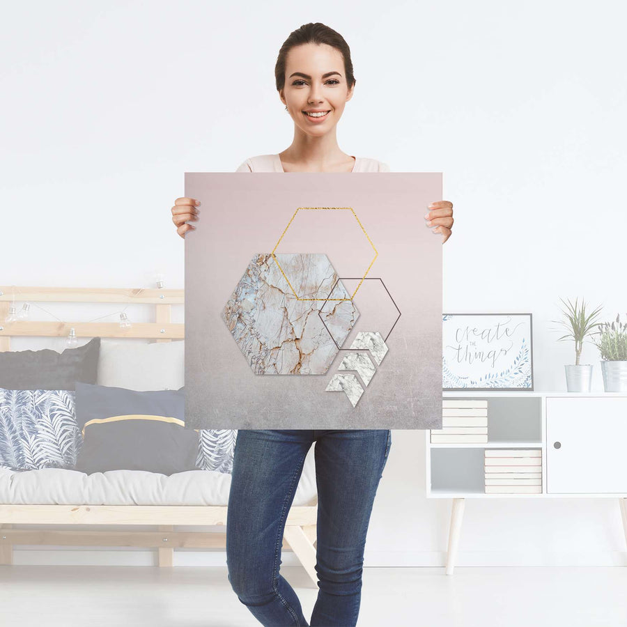 Selbstklebender Folienbogen Hexagon - Größe: 60x60 cm