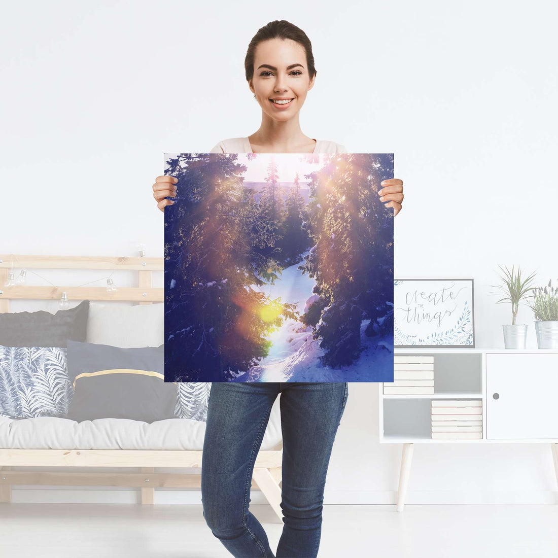 Selbstklebender Folienbogen Lichtflut - Größe: 60x60 cm