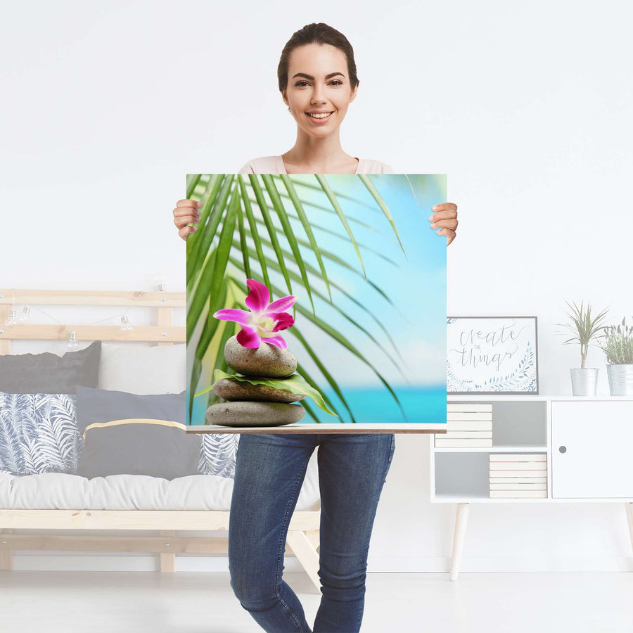 Selbstklebender Folienbogen Lotus Flower - Größe: 60x60 cm