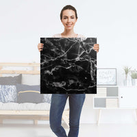 Selbstklebender Folienbogen Marmor schwarz - Größe: 60x60 cm