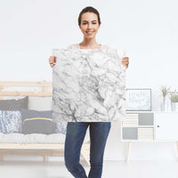 Selbstklebender Folienbogen Marmor weiß - Größe: 60x60 cm