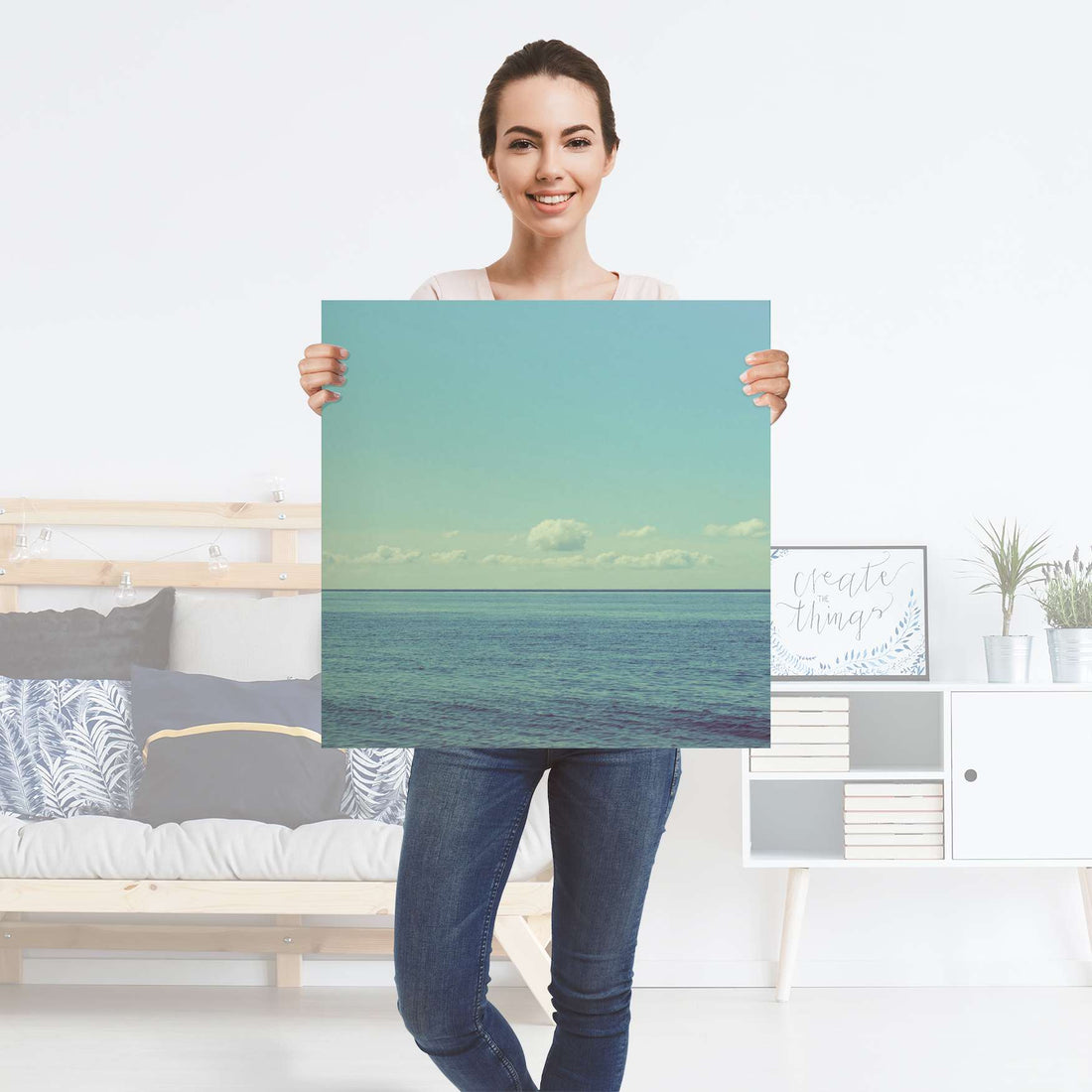 Selbstklebender Folienbogen Mehr Meer - Größe: 60x60 cm