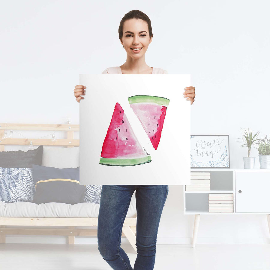 Selbstklebender Folienbogen Melone - Größe: 60x60 cm