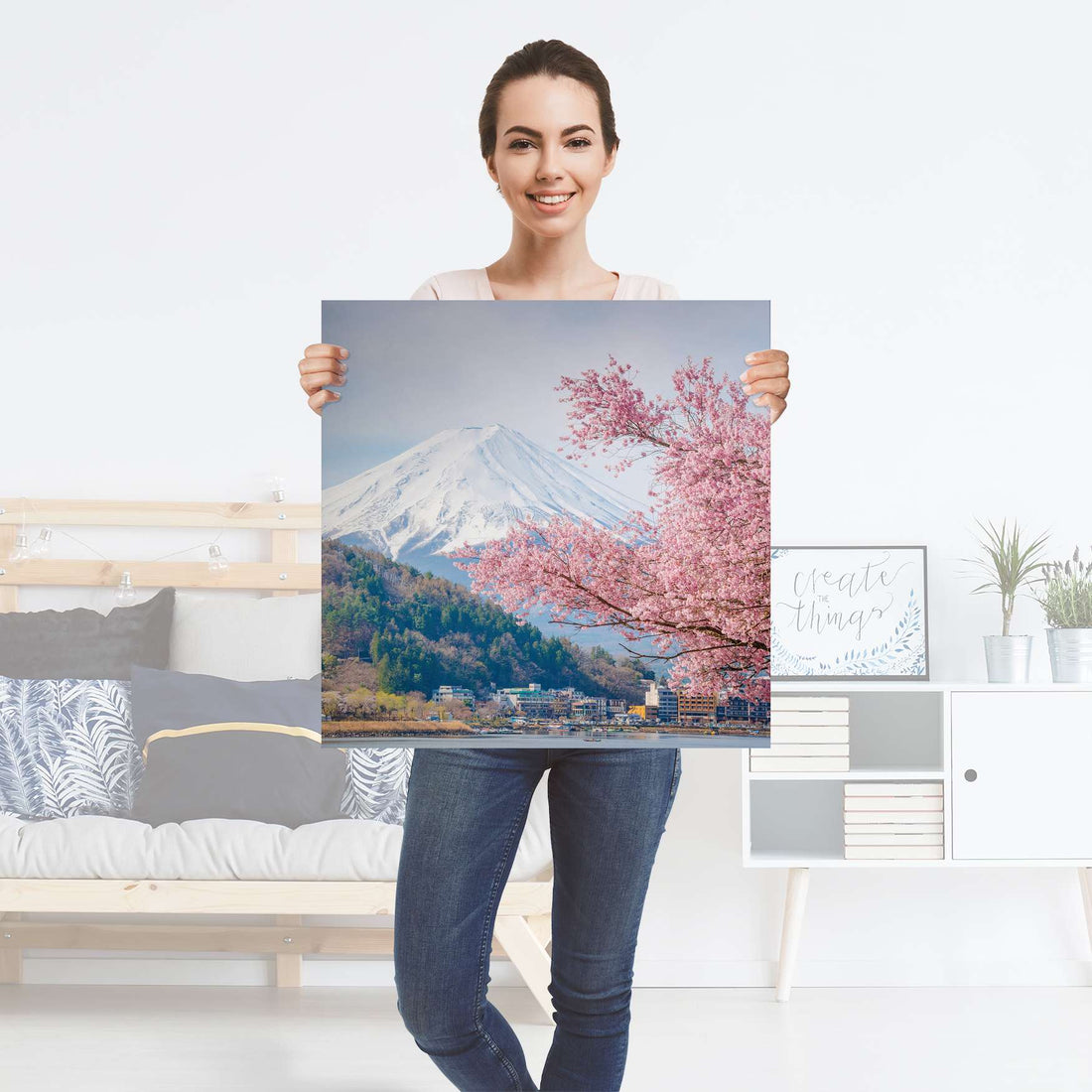 Selbstklebender Folienbogen Mount Fuji - Größe: 60x60 cm