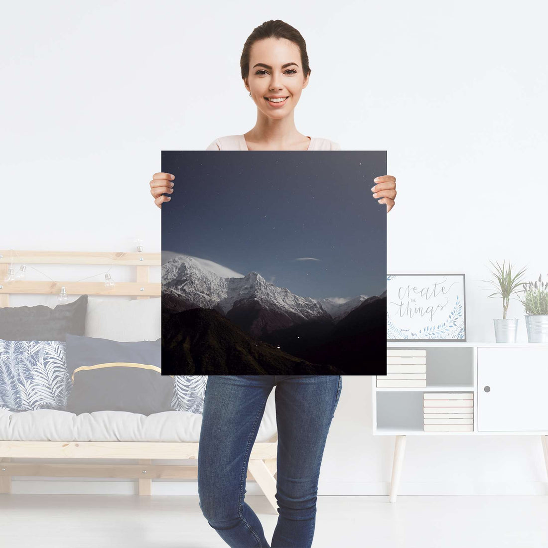 Selbstklebender Folienbogen Mountain Sky - Größe: 60x60 cm