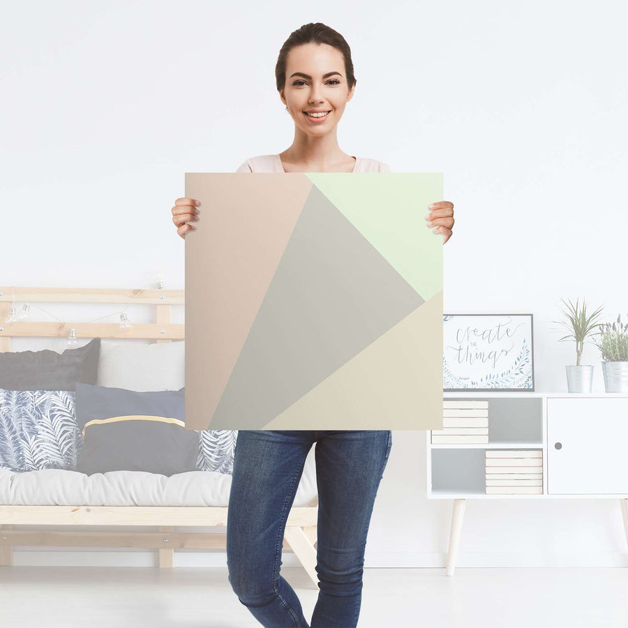 Selbstklebender Folienbogen Pastell Geometrik - Größe: 60x60 cm
