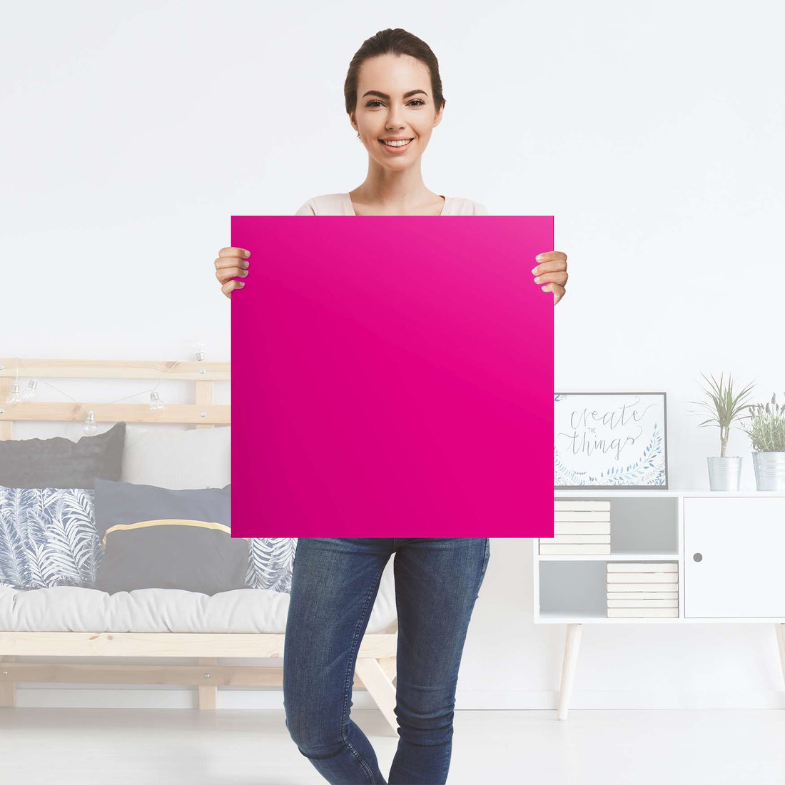 Selbstklebender Folienbogen Pink Dark - Größe: 60x60 cm