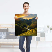 Selbstklebender Folienbogen Reisterrassen - Größe: 60x60 cm