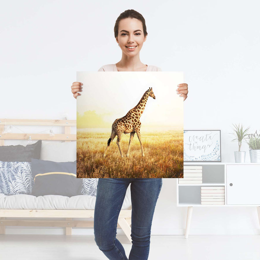 Selbstklebender Folienbogen Savanna Giraffe - Größe: 60x60 cm
