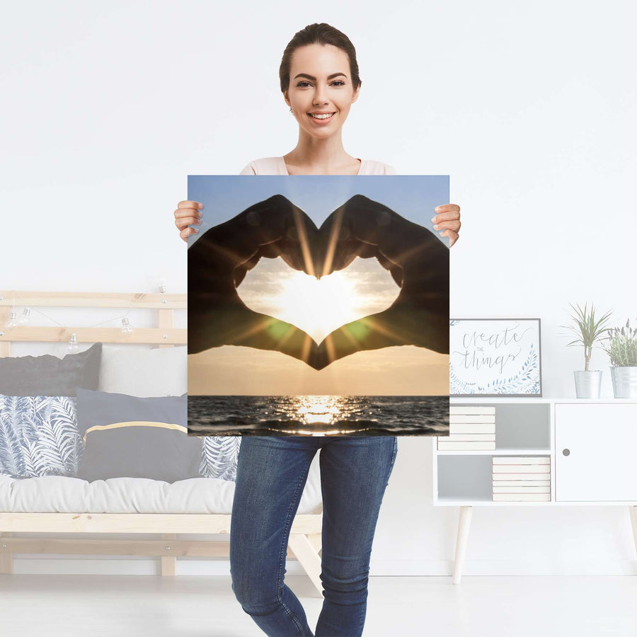Selbstklebender Folienbogen Sunny Heart - Größe: 60x60 cm