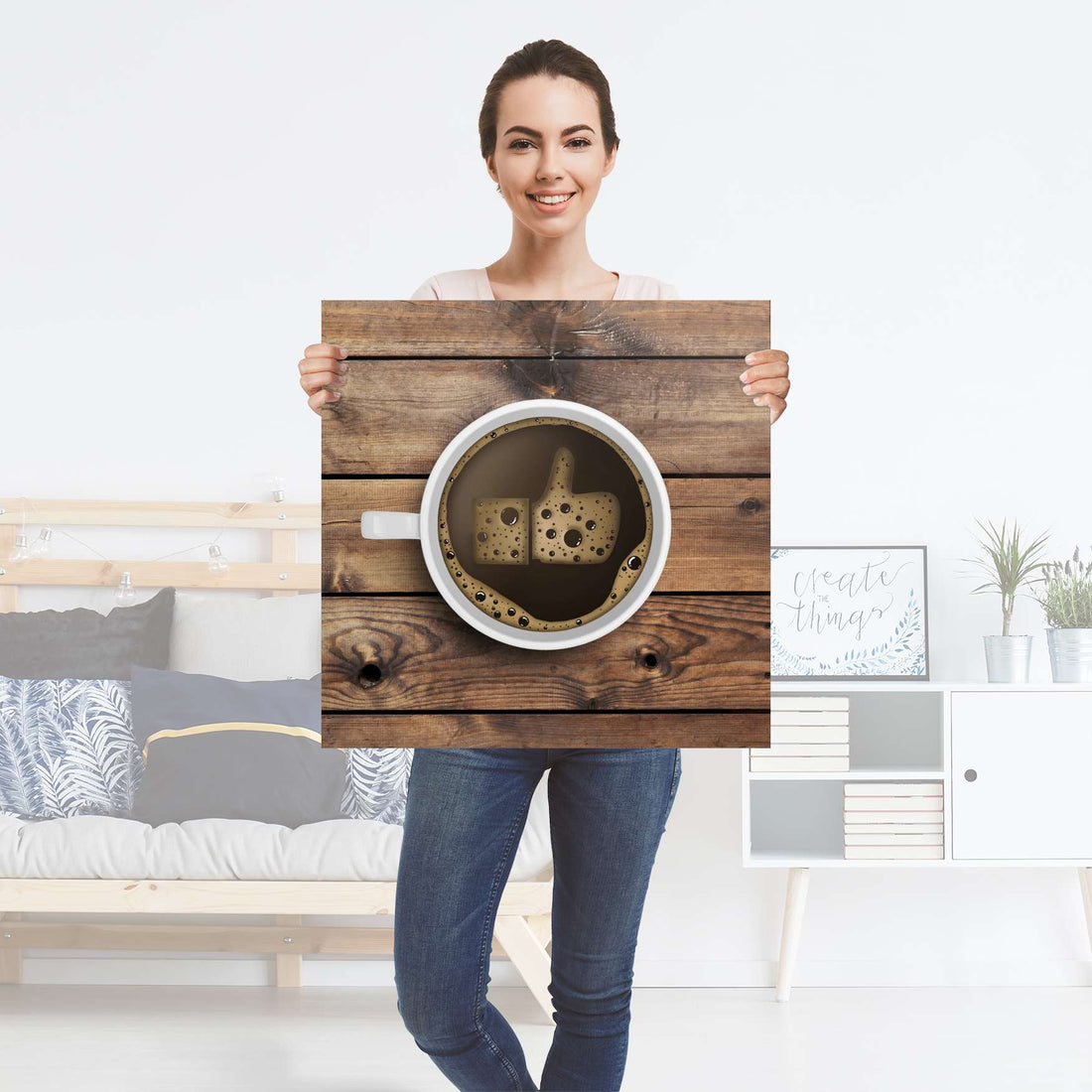 Selbstklebender Folienbogen Sweet Coffee - Größe: 60x60 cm