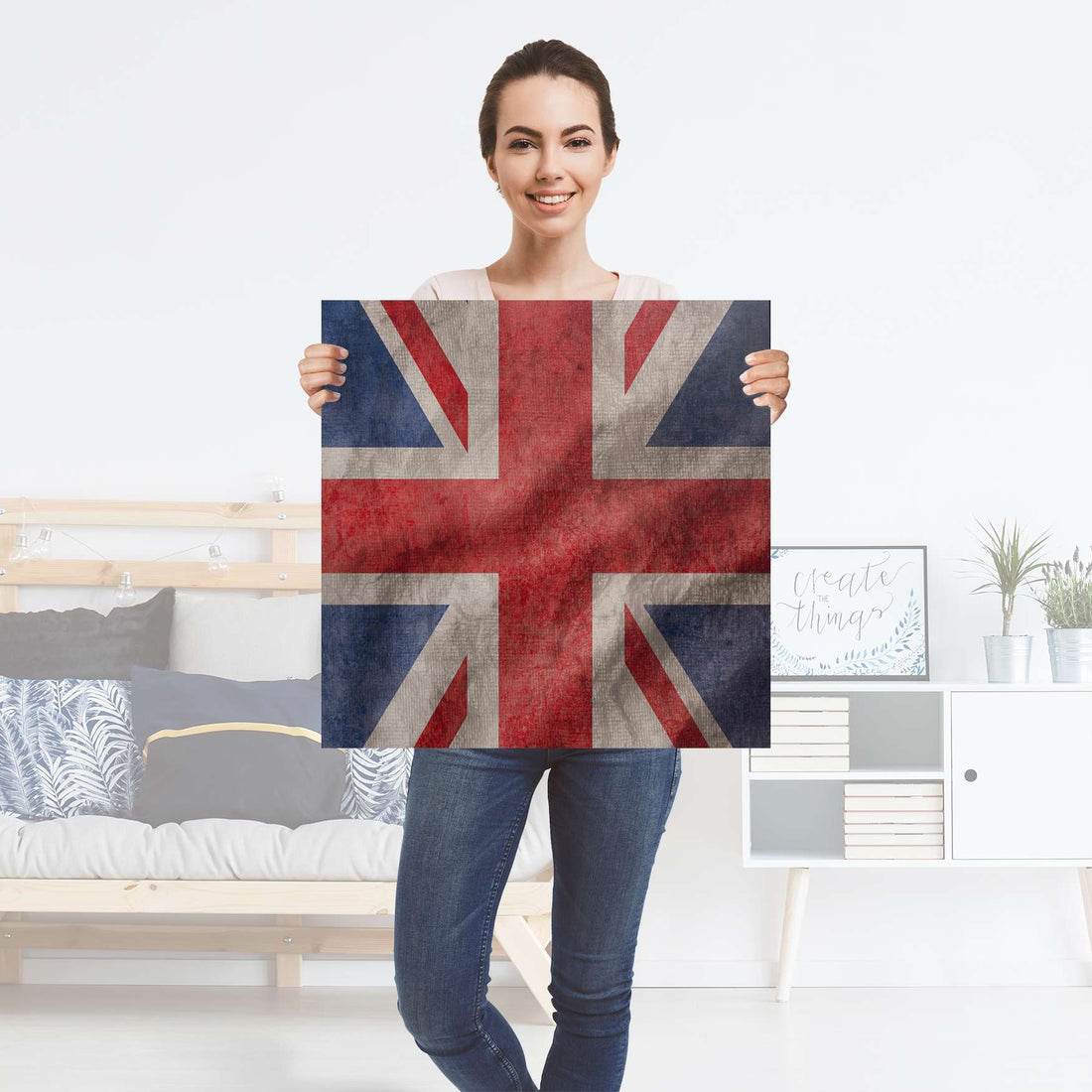 Selbstklebender Folienbogen Union Jack - Größe: 60x60 cm