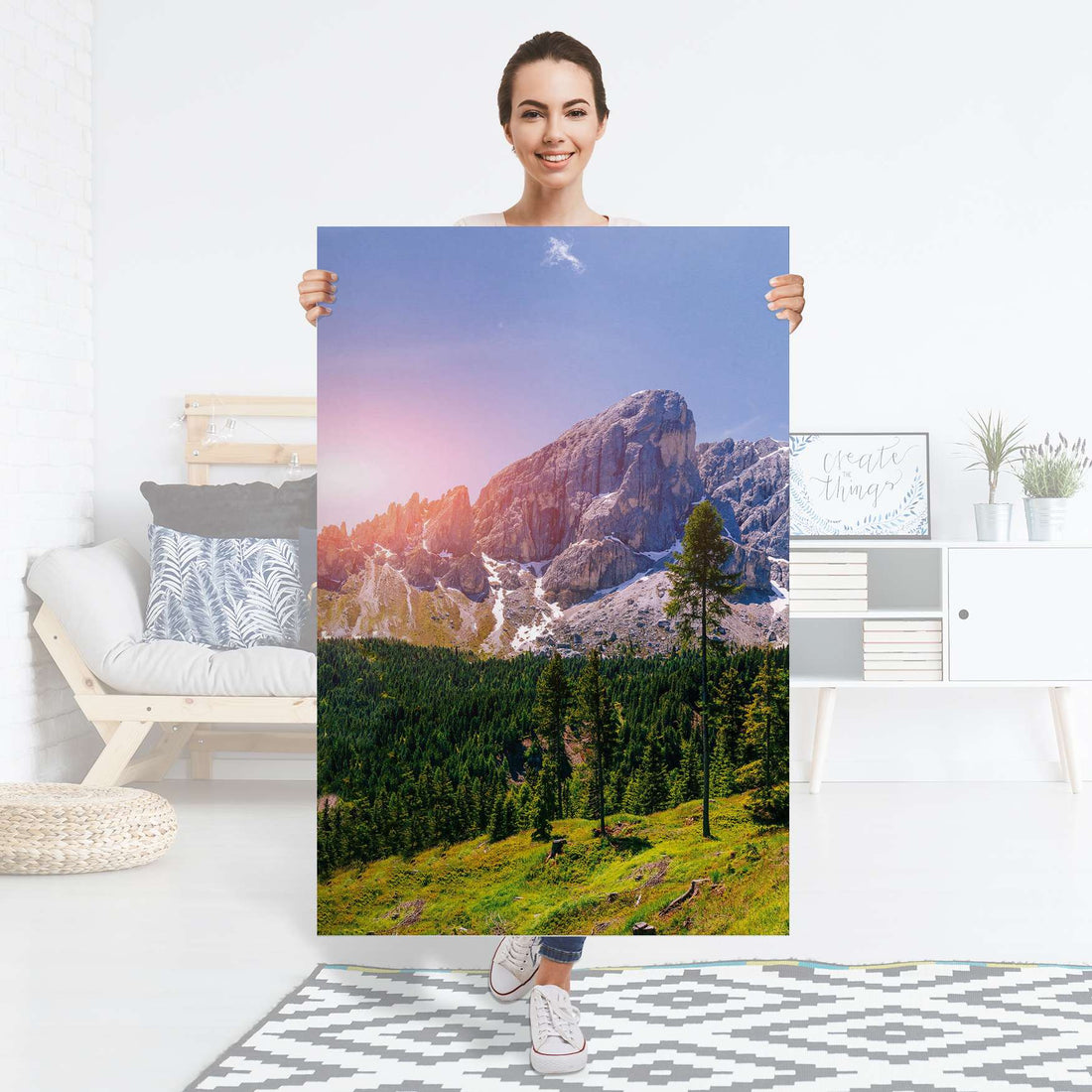 Selbstklebender Folienbogen Alpenblick - Größe: 80x120 cm