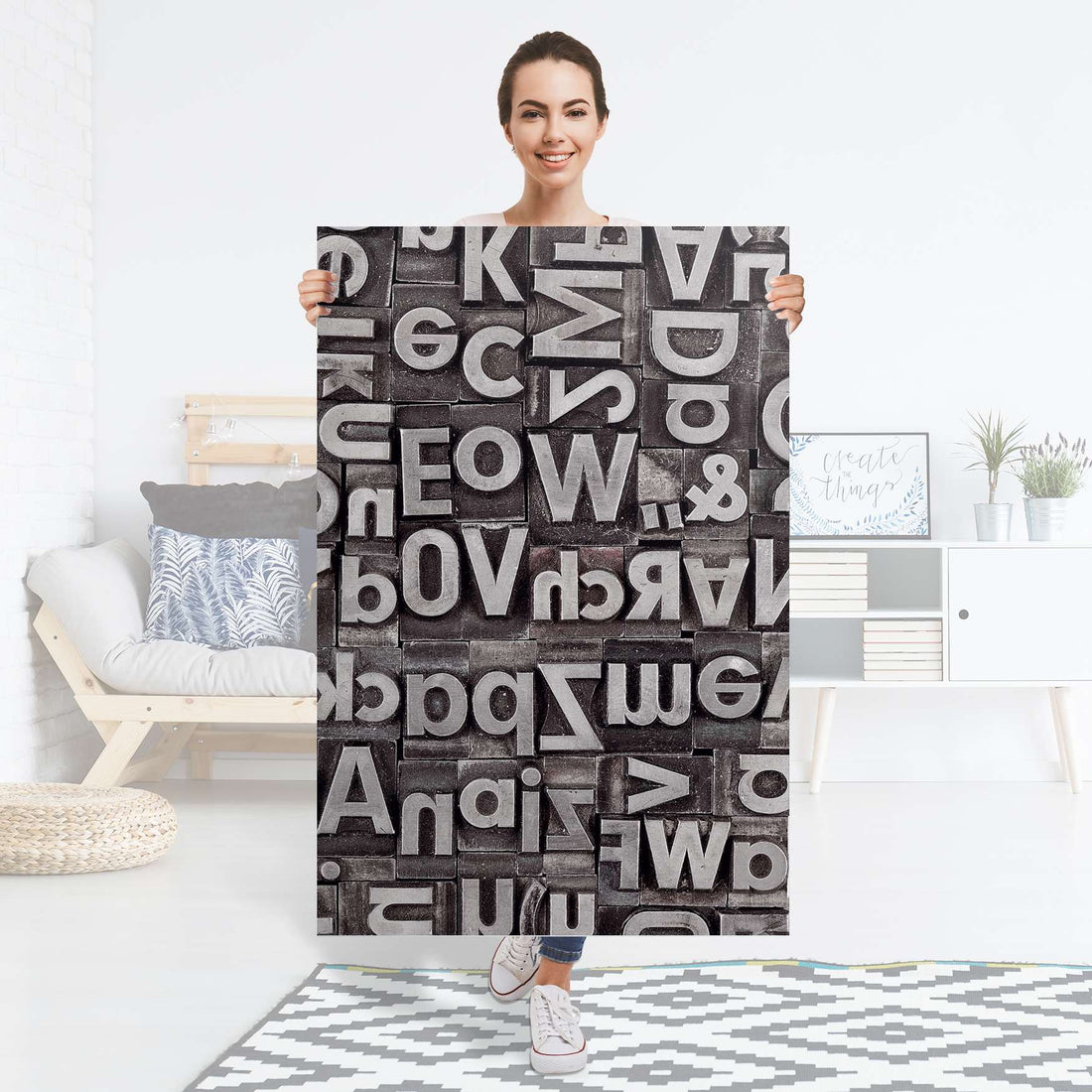 Selbstklebender Folienbogen Alphabet - Größe: 80x120 cm