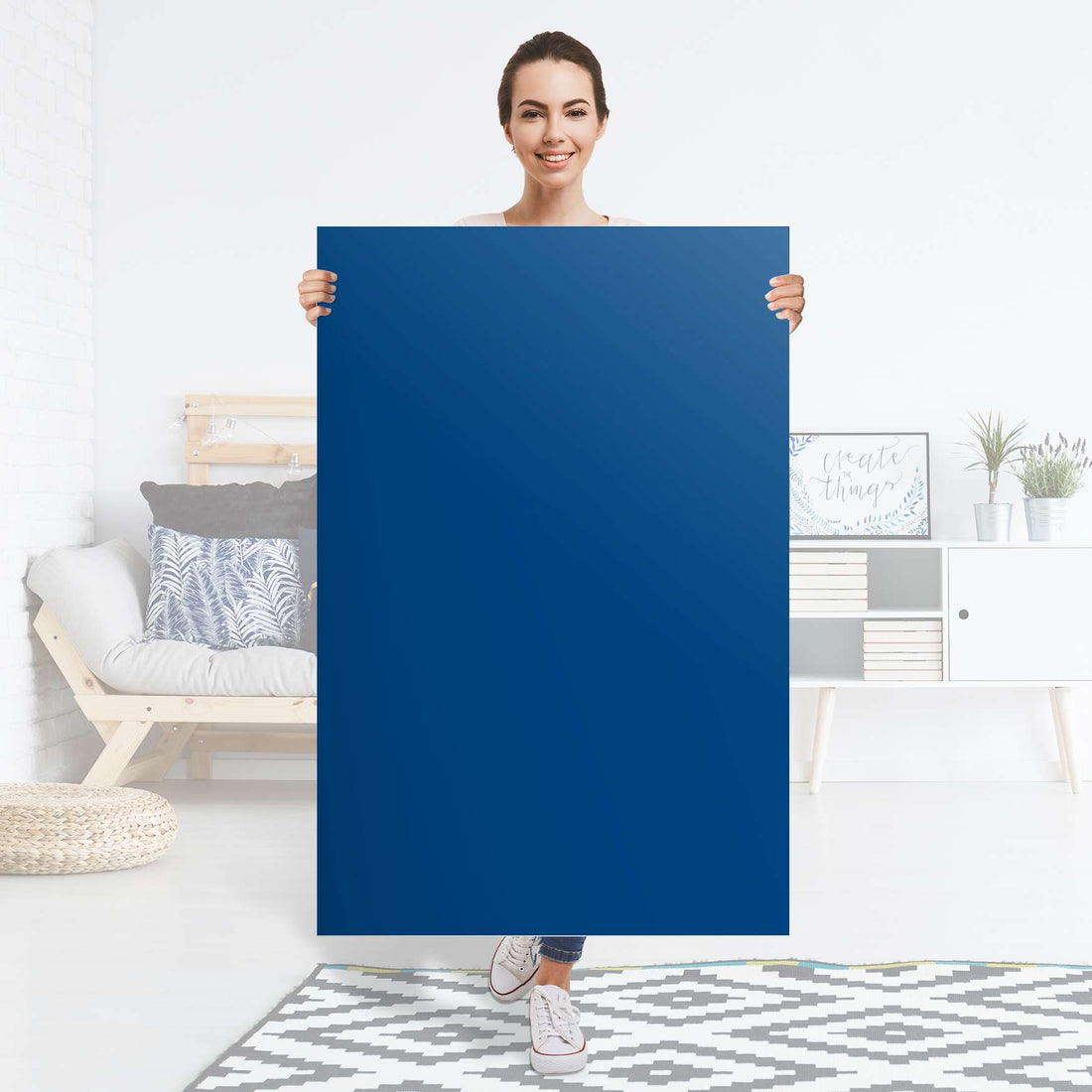 Selbstklebender Folienbogen Blau Dark - Größe: 80x120 cm