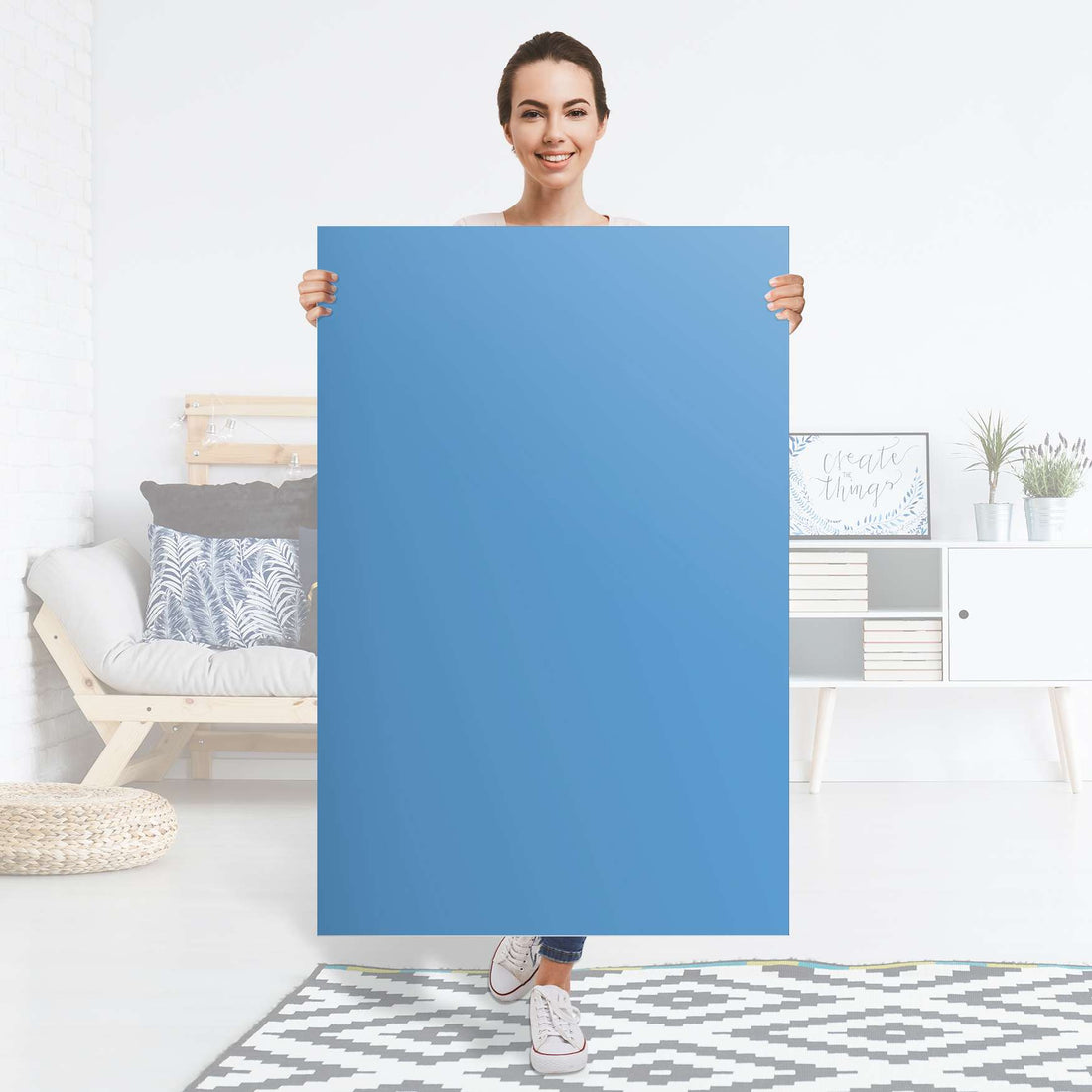 Selbstklebender Folienbogen Blau Light - Größe: 80x120 cm