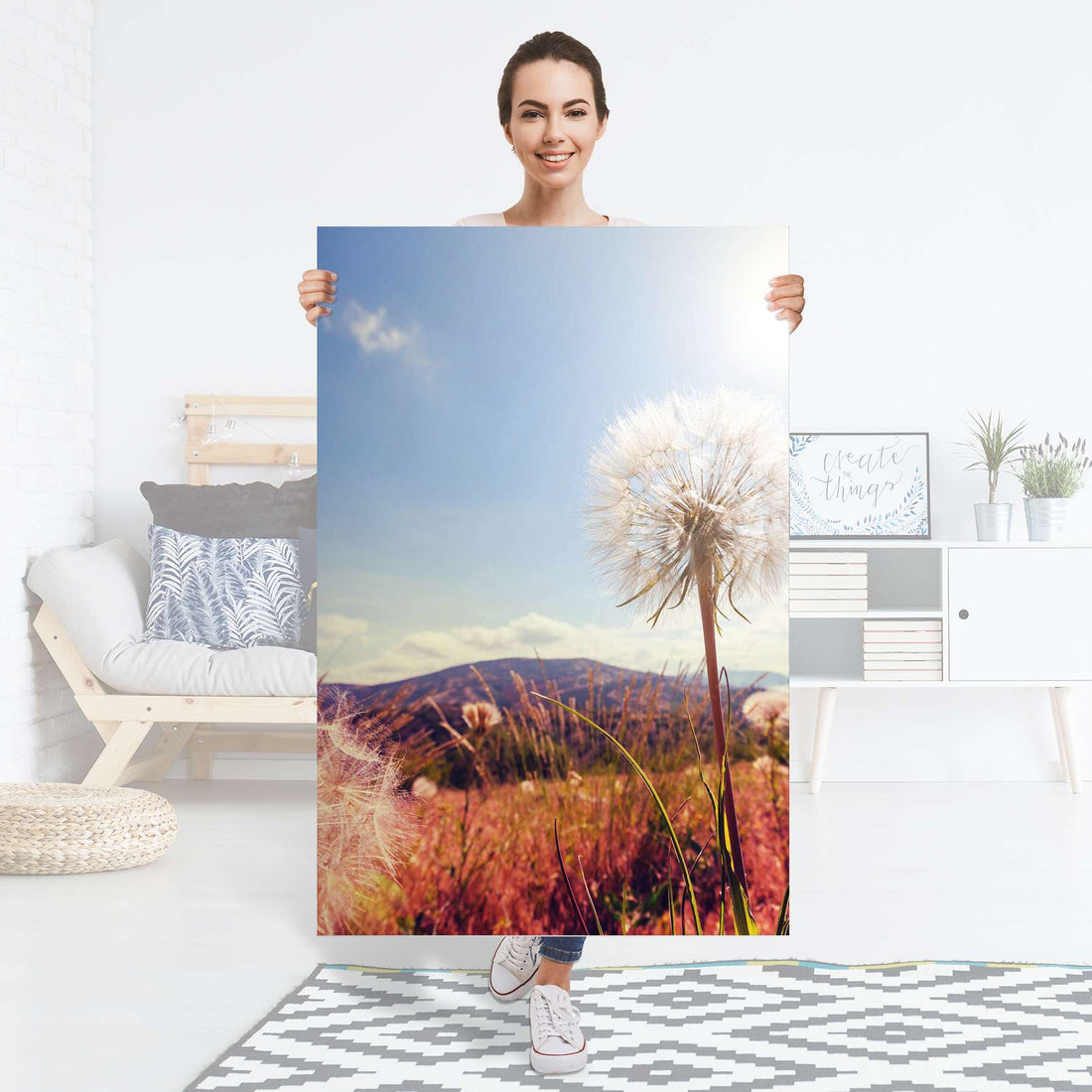 Selbstklebender Folienbogen Dandelion - Größe: 80x120 cm