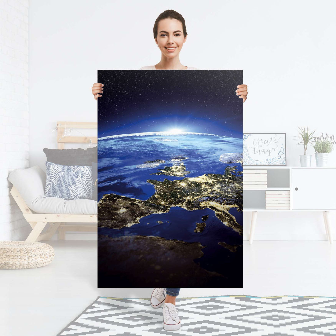 Selbstklebender Folienbogen Earth View - Größe: 80x120 cm