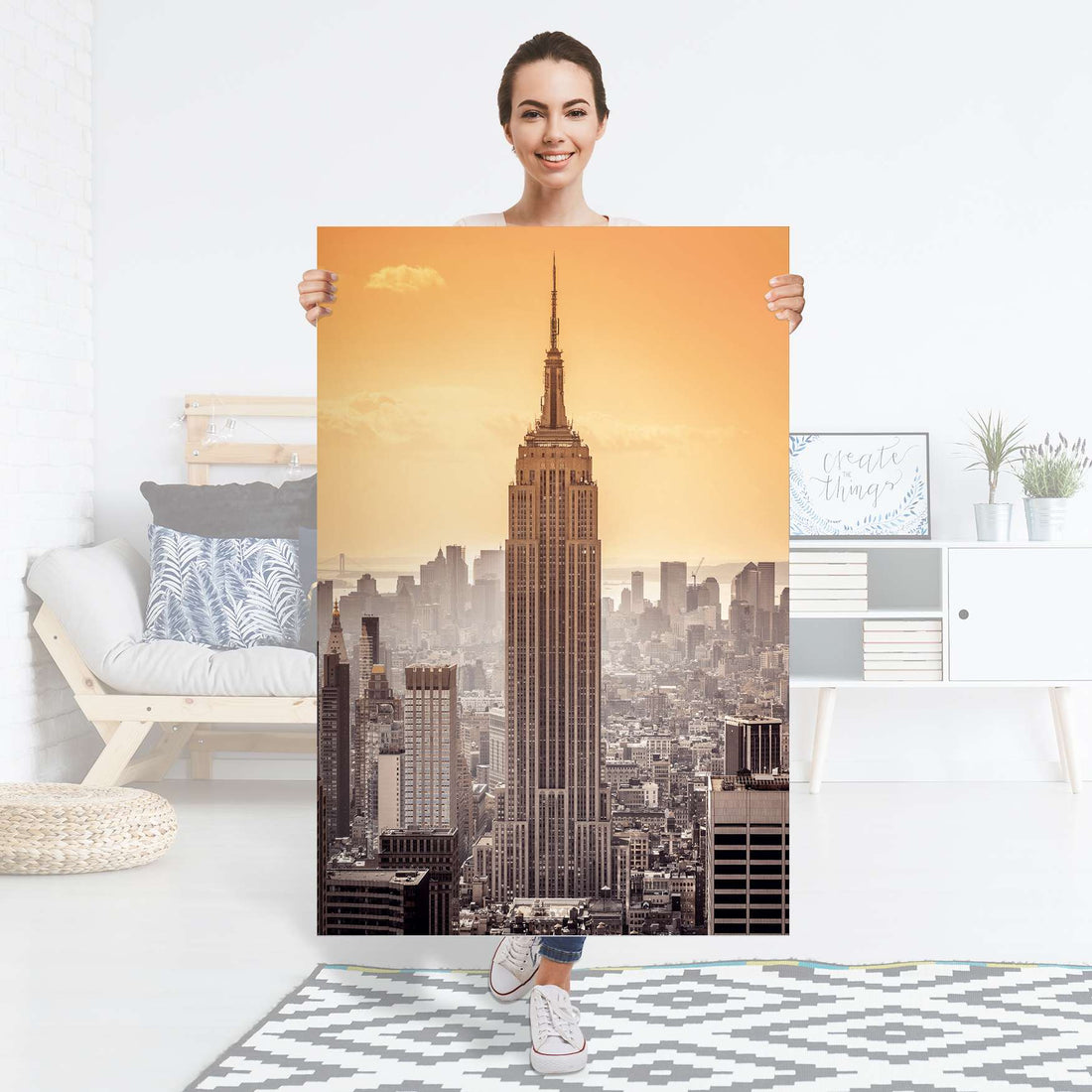 Selbstklebender Folienbogen Empire State Building - Größe: 80x120 cm