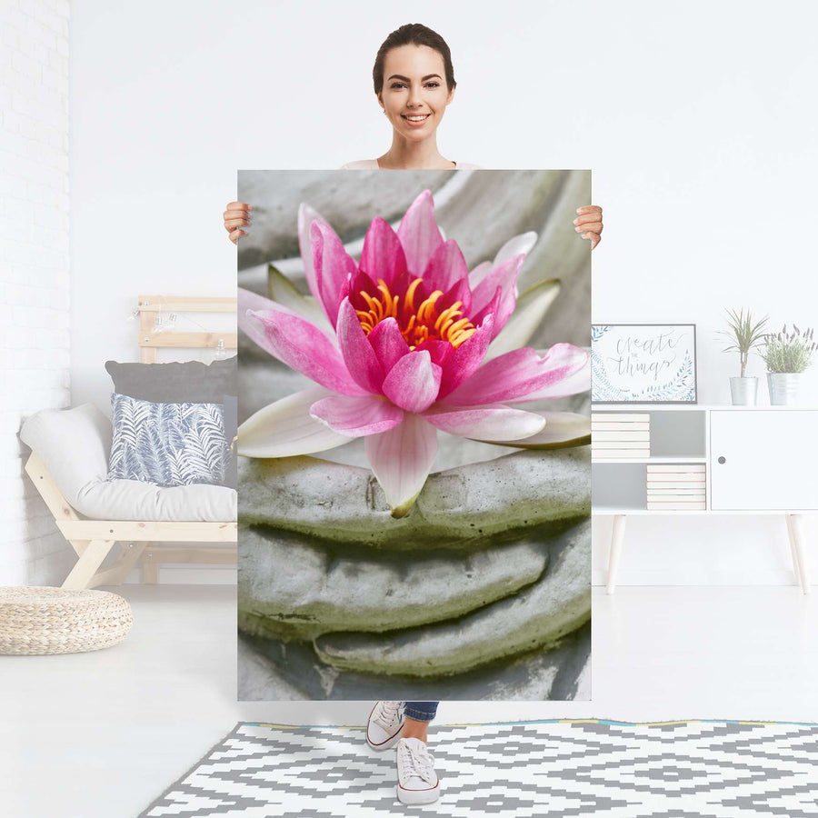 Selbstklebender Folienbogen Flower Buddha - Größe: 80x120 cm