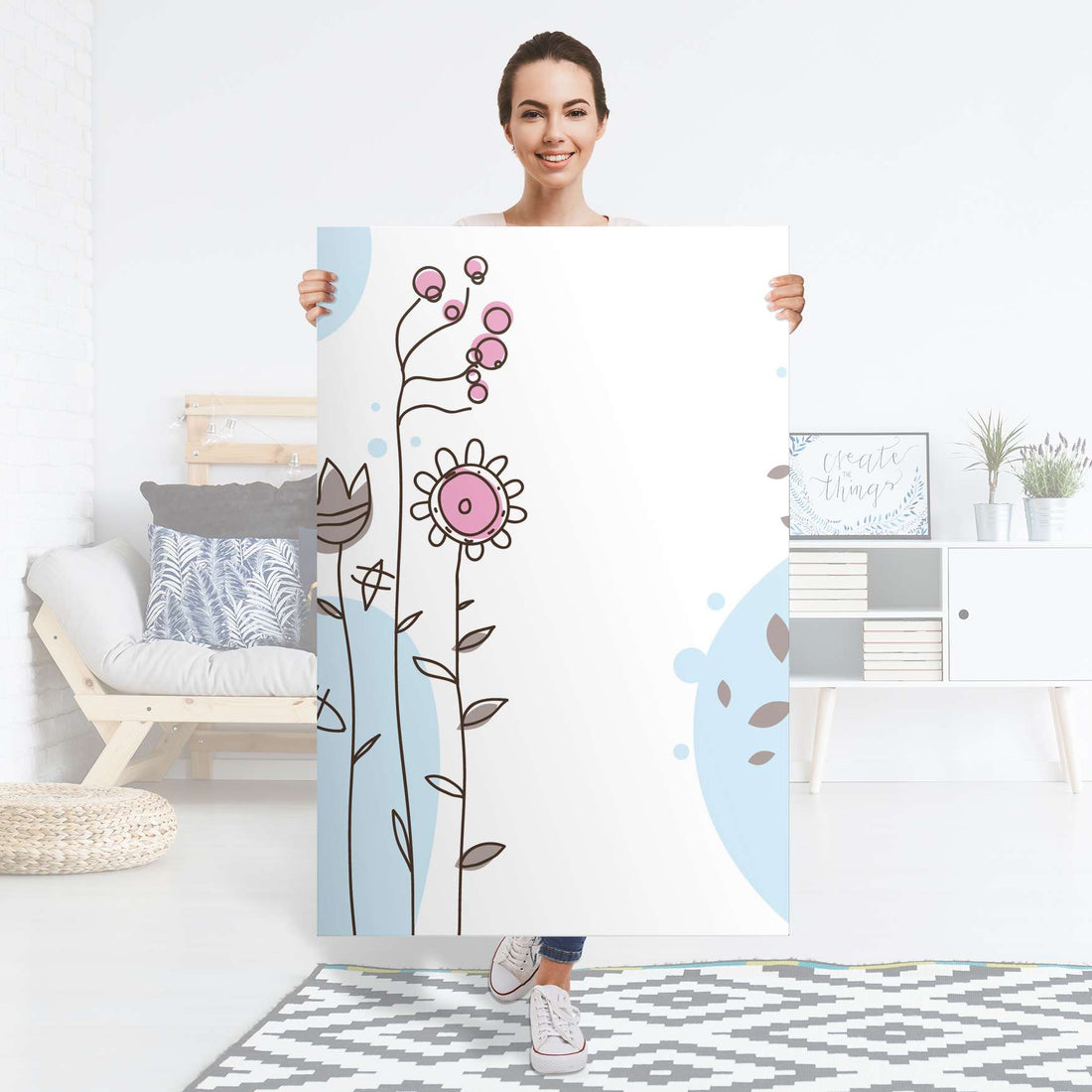 Selbstklebender Folienbogen Flowers 3 - Größe: 80x120 cm