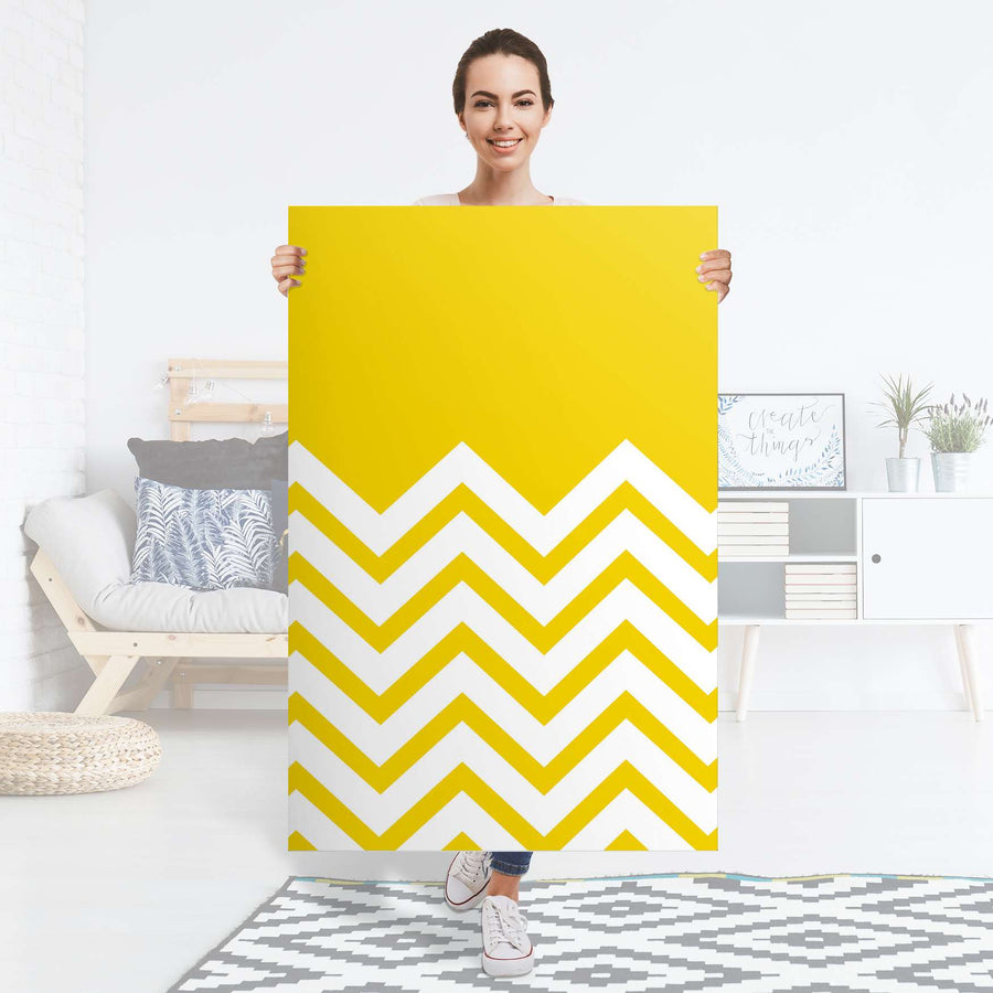 Selbstklebender Folienbogen Gelbe Zacken - Größe: 80x120 cm